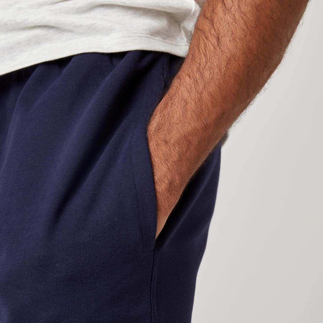 Mens Slim-Fit Fitness Jogging Bottoms 500, Blue, No Color, large image number 6