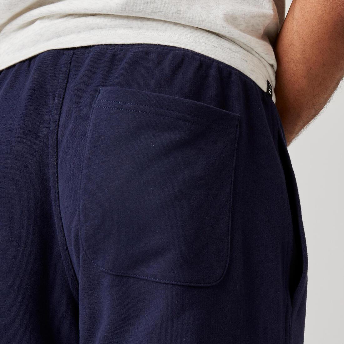 Mens Slim-Fit Fitness Jogging Bottoms 500, Blue, , large image number 7