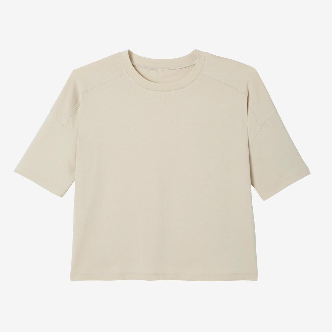 Womens Loose-Fit Fitness T-Shirt 520, Beige, , large image number 7