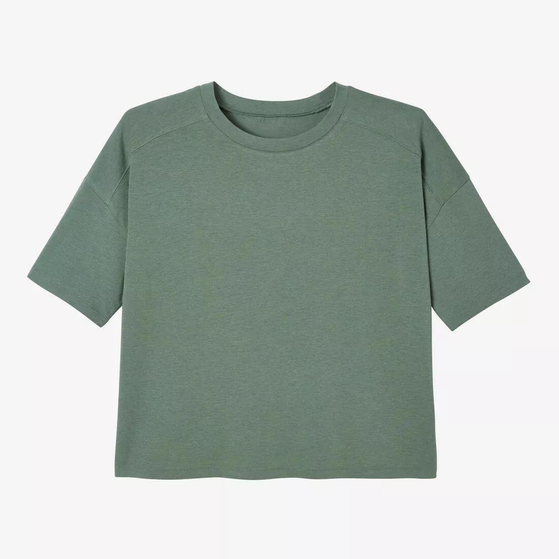 Womens Loose-Fit Fitness T-Shirt 520, Green, No Color, large image number 4