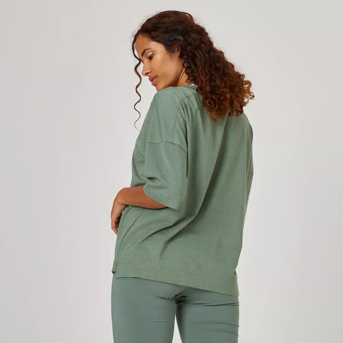 Womens Loose-Fit Fitness T-Shirt 520, Green, No Color, large image number 12