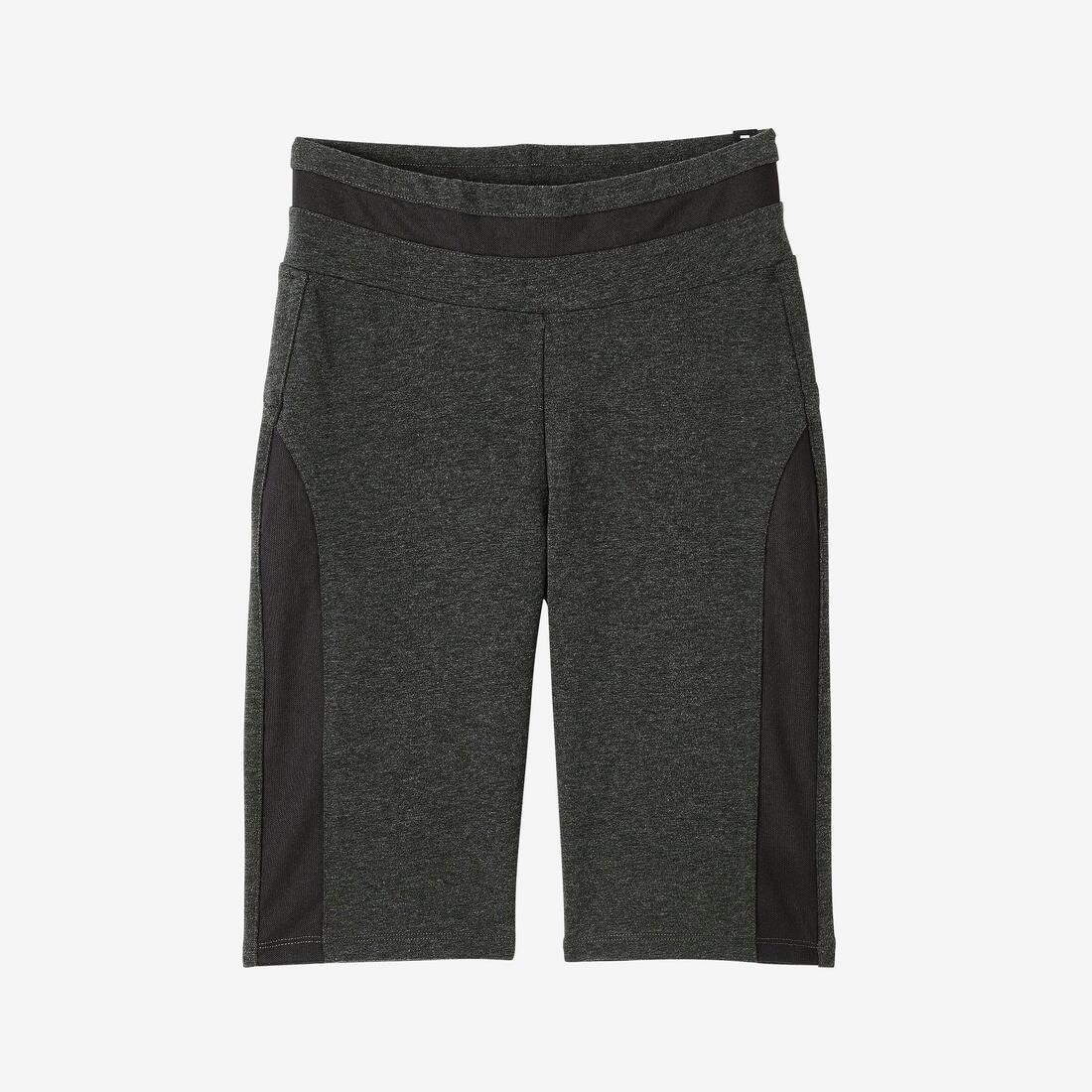 Women Slim-Fit Cotton Fitness Cycling Shorts - 520 Without Pockets, Grey, No Color, large image number 12