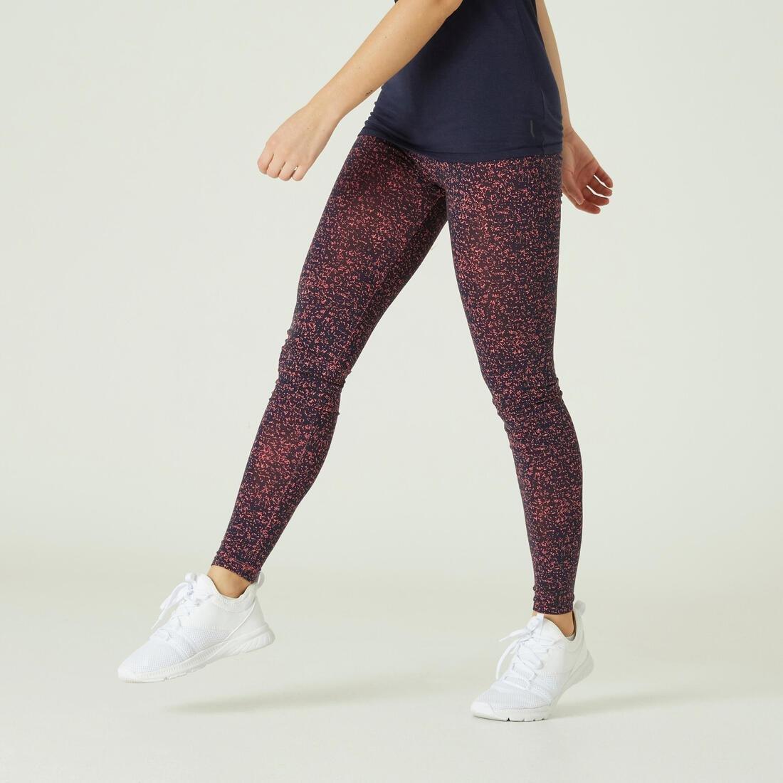Womens Slim Fitness Leggings Fit+ 500 Print, Green, No Color, large image number 4