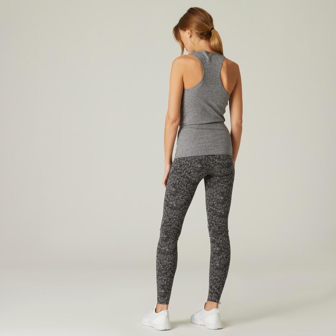 Womens Slim Fitness Leggings Fit+ 500 Print, Green, No Color, large image number 7