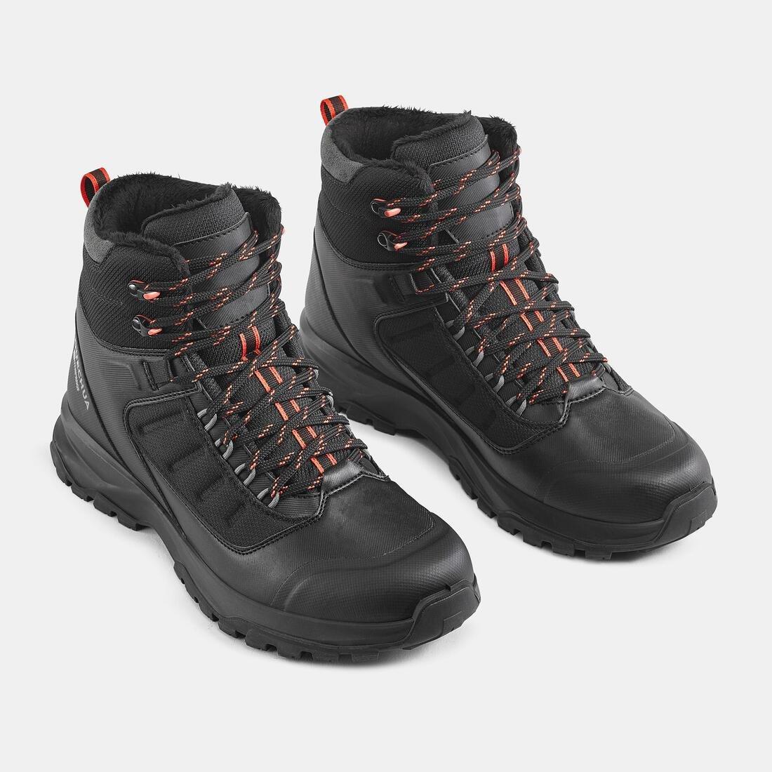 Men Warm And Waterproof Hiking Boots - MH500 Mid, Black, No Color, large image number 4