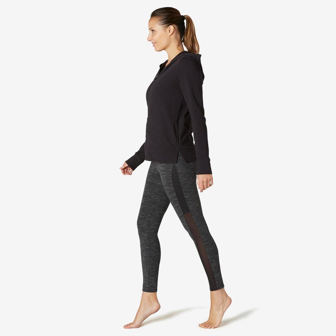Womens Zip-Up Fitness Hoodie 500, Green, No Color, large image number 13