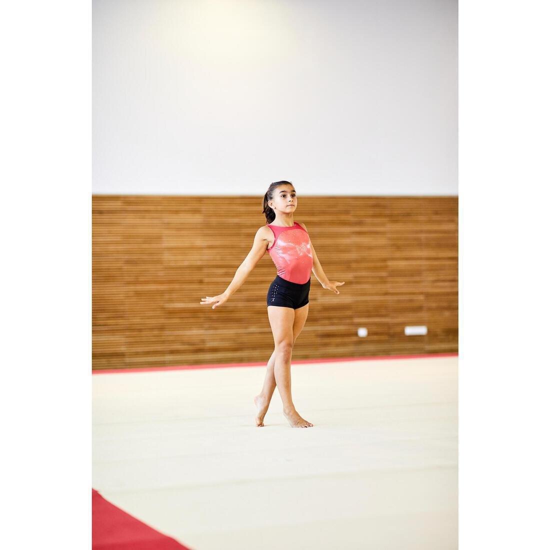 DOMYOS - Womens Artistic Gymnastics Sleeveless Leotard, Pink