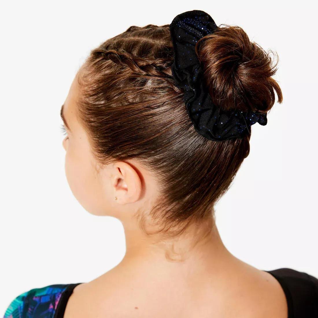 Women Sequined Gymnastics Scrunchie, Teal, 5401_000, large image number 2