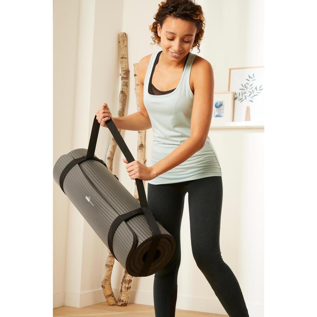 Fitness Adjustable Universal Mat Strap, Black, No Color, large image number 4