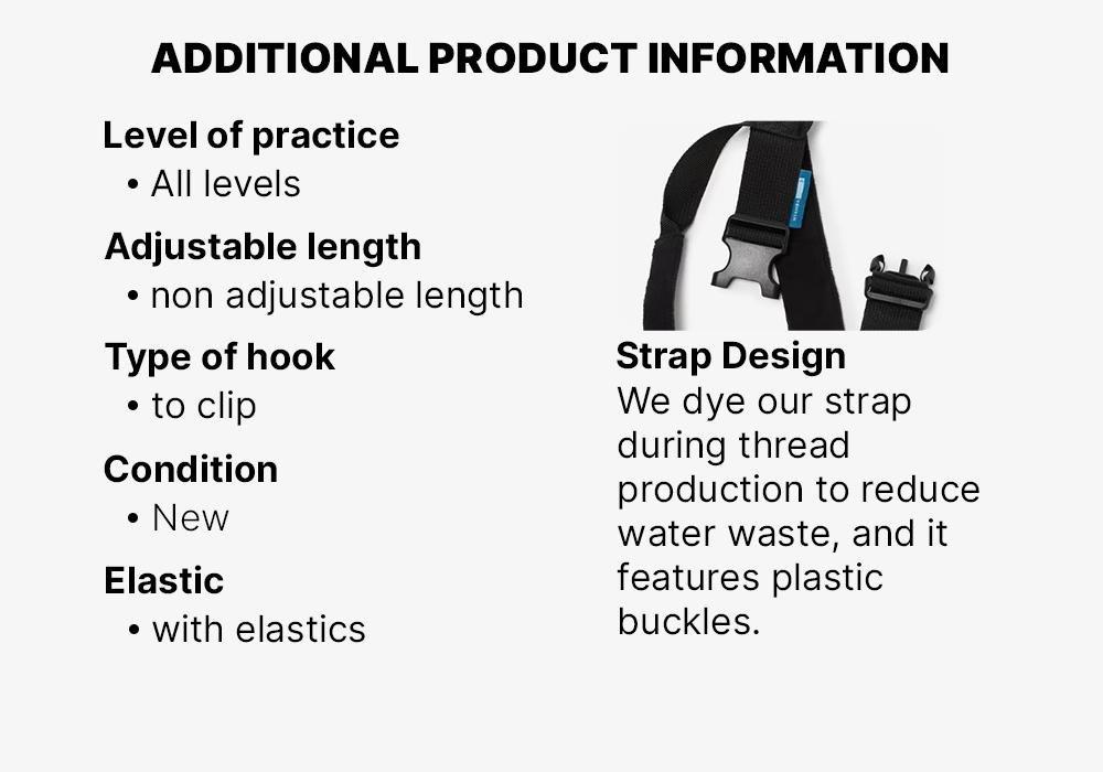 Fitness Adjustable Universal Mat Strap, Black, No Color, medium