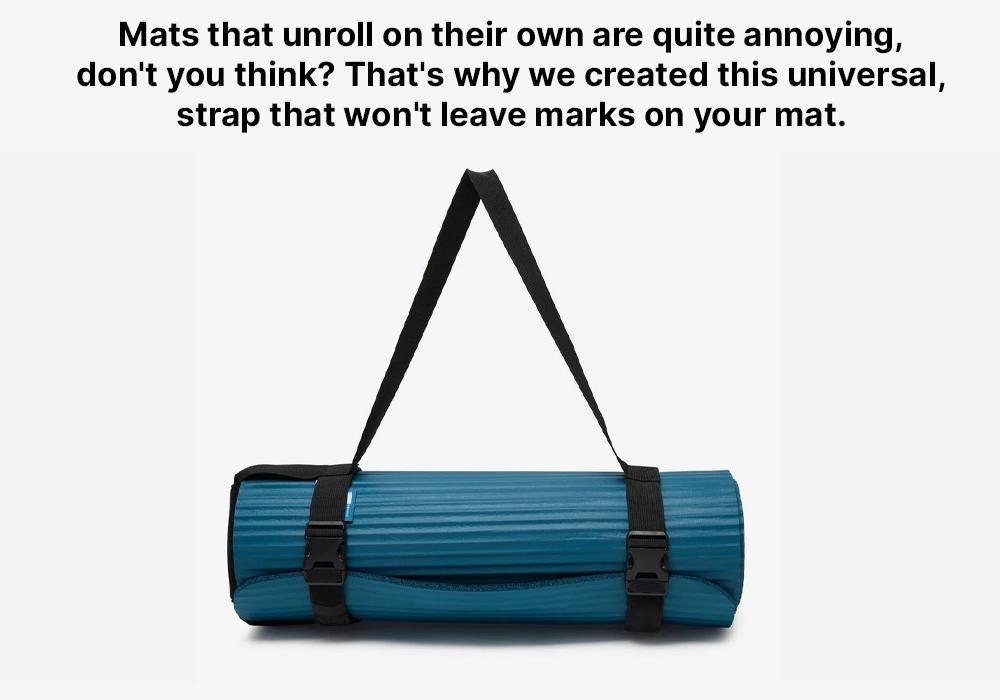 Fitness Adjustable Universal Mat Strap, Black, No Color, medium