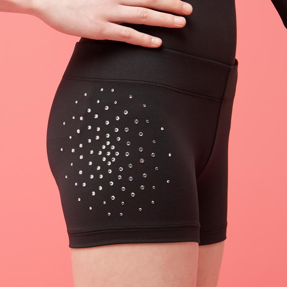 Kids Girls Gym Shorts 900, Black, No Color, large image number 3
