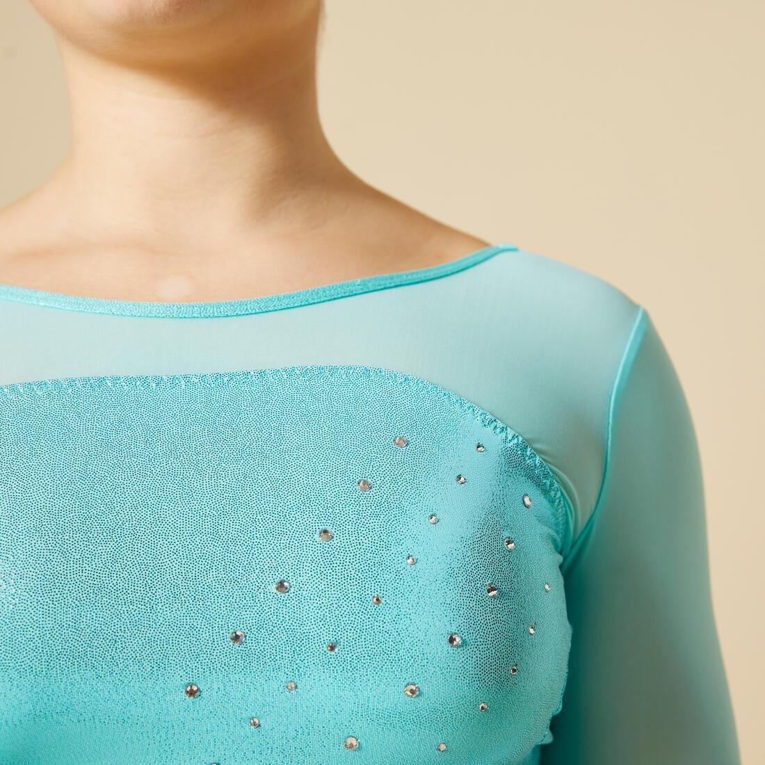 DOMYOS - Kids Girls Gym Leotard, Turquoise