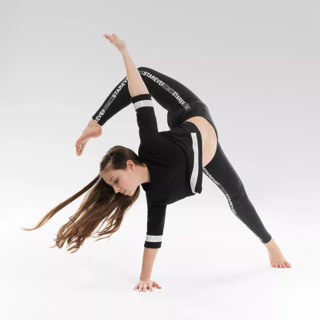 BLACK Girls' Modern Dance High-Waisted Leggings Print, , large image number 4