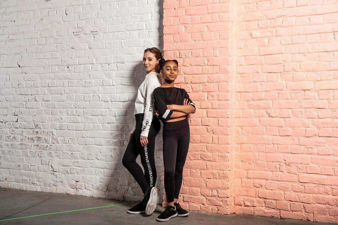 BLACK Girls' Modern Dance High-Waisted Leggings Print, , large image number 9