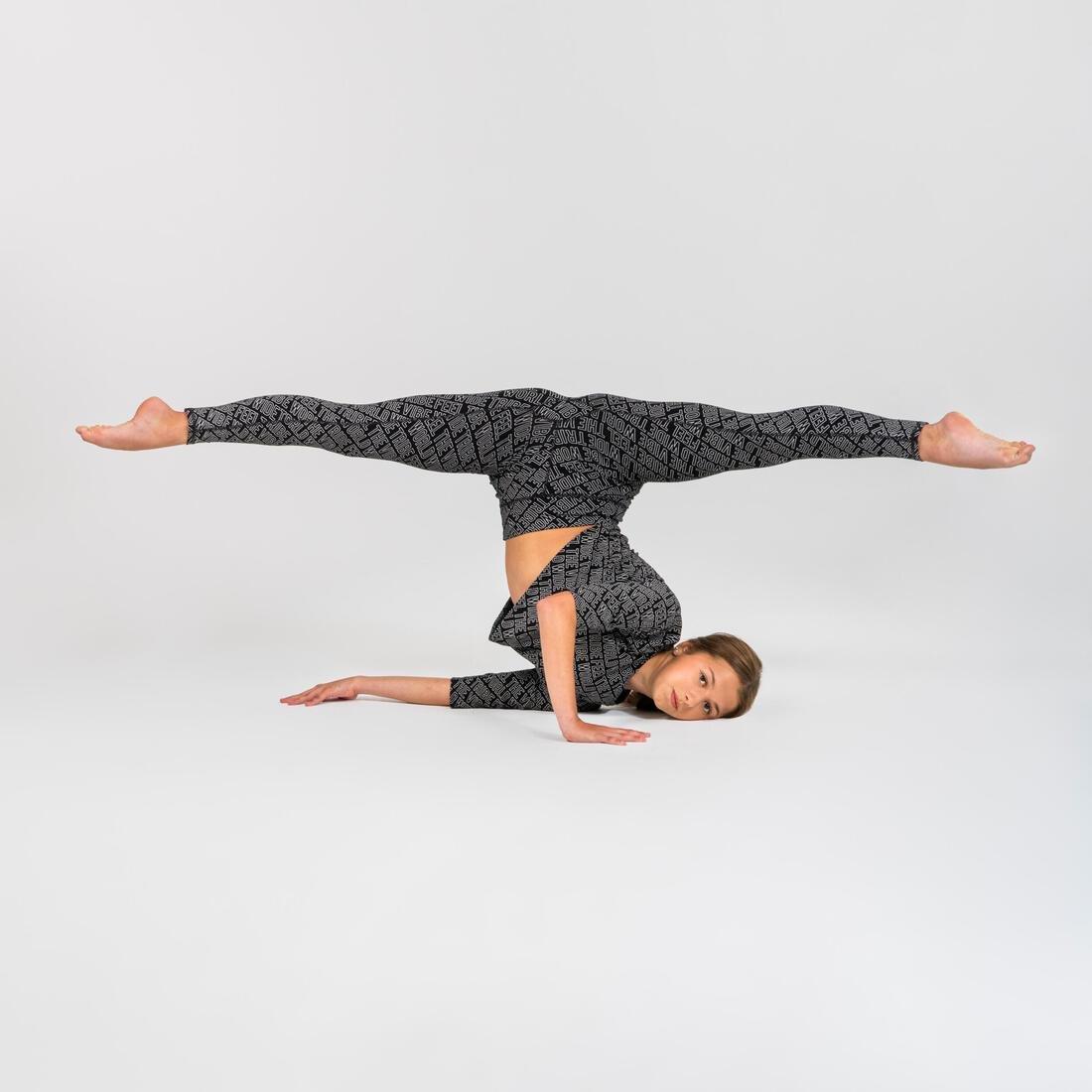 BLACK Girls' Modern Dance High-Waisted Leggings Print, , large image number 11