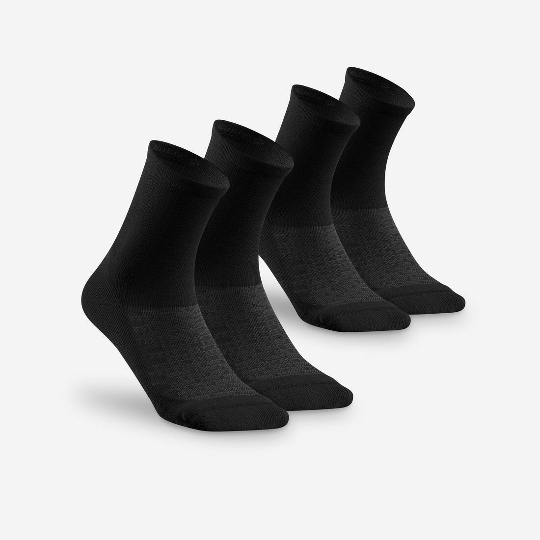 QUECHUA - Hiking Socks - 100 High - Set Of 2, Black