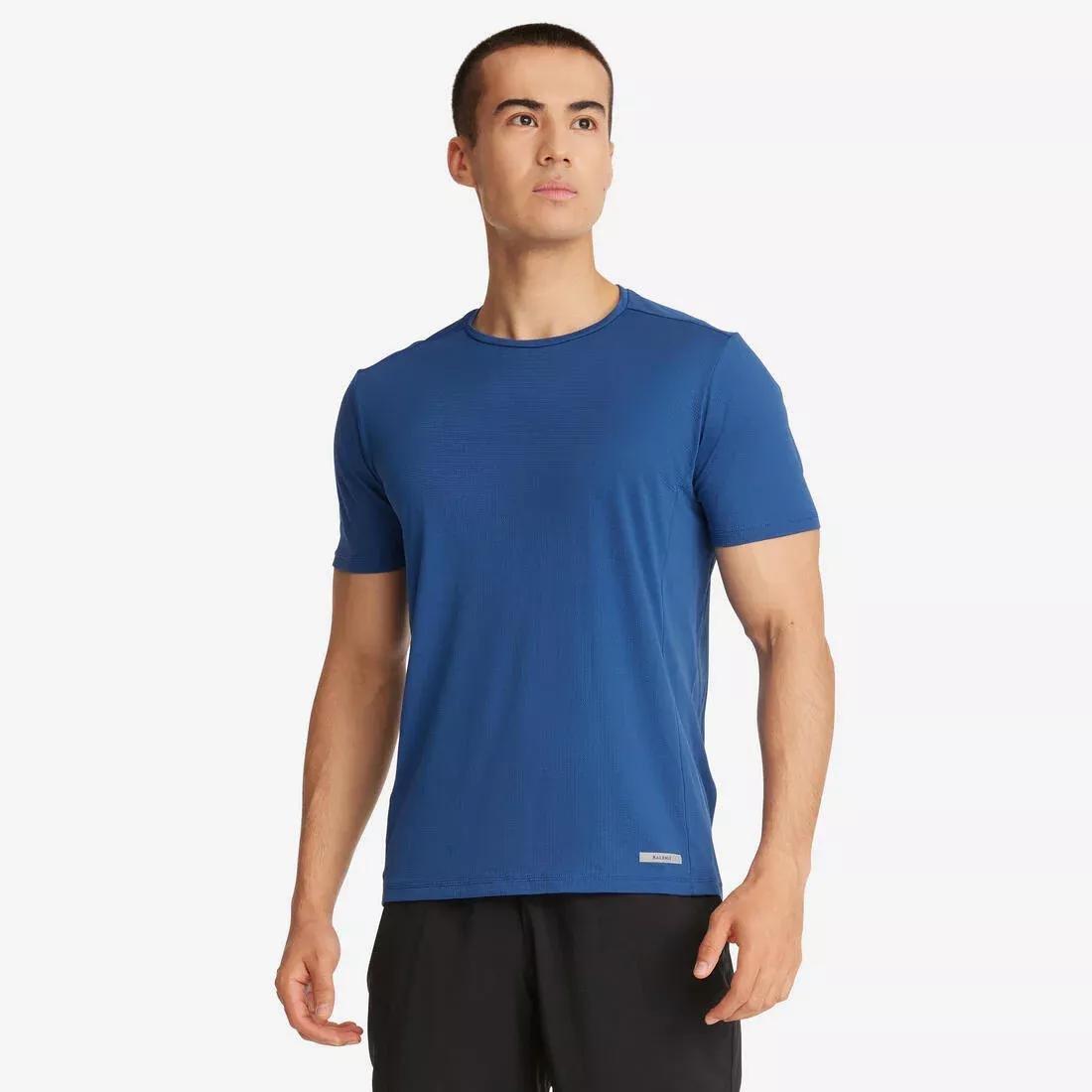 Men Running Breathable T-Shirt - Kiprun 100 Dry, Blue, , large image number 1
