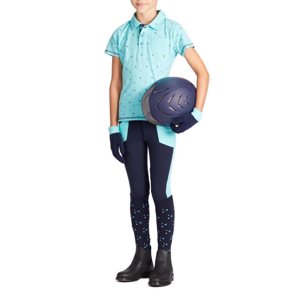 Kids Horse Riding Jodhpurs - 120, Blue, , large image number 0