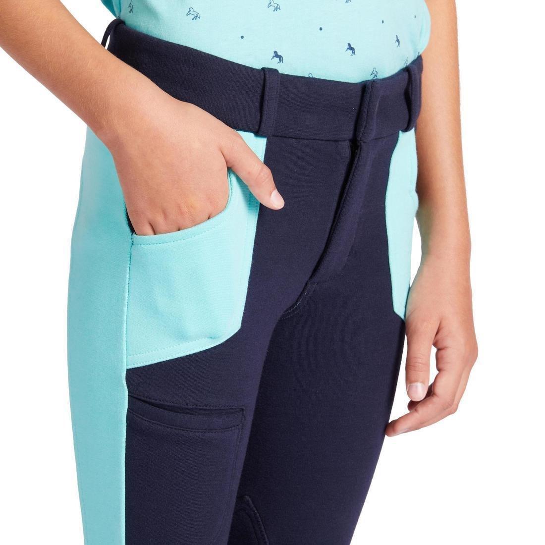 Kids Horse Riding Jodhpurs - 120, Blue, , large image number 1
