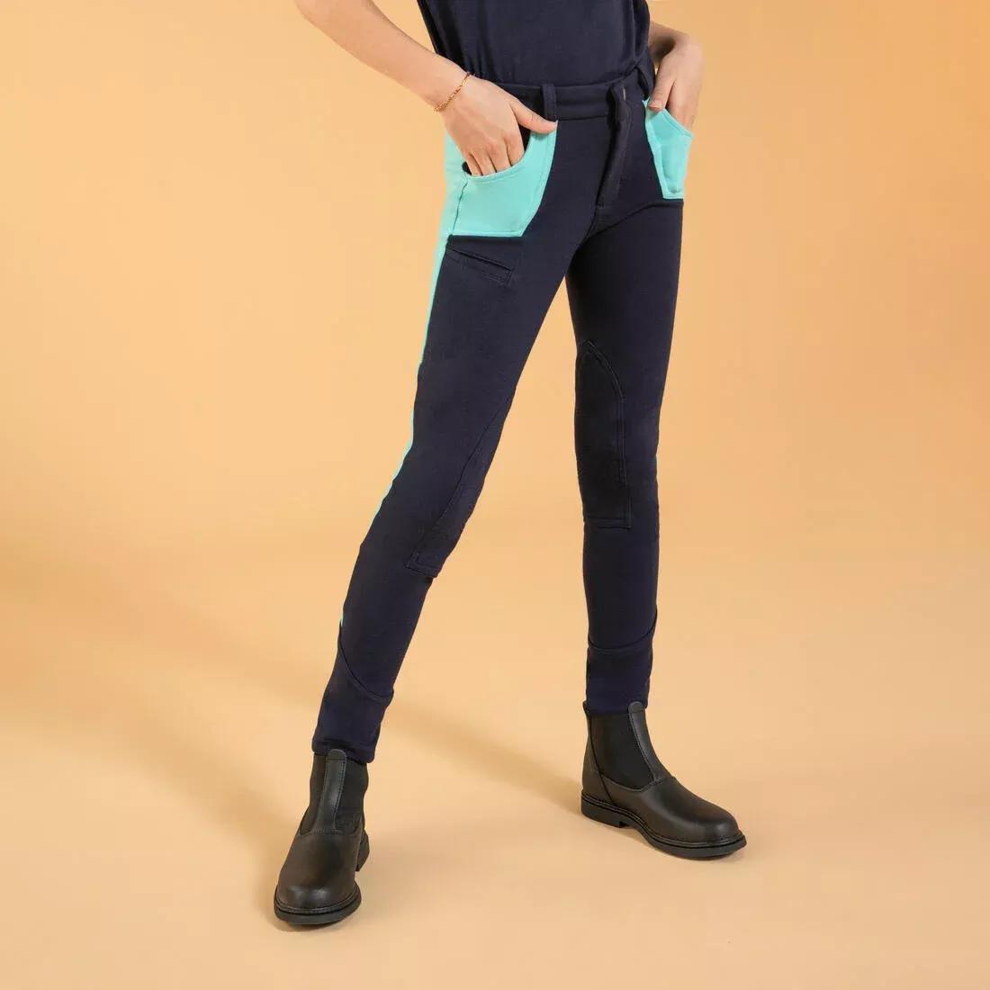 Kids Horse Riding Jodhpurs - 120, Blue, , large image number 3