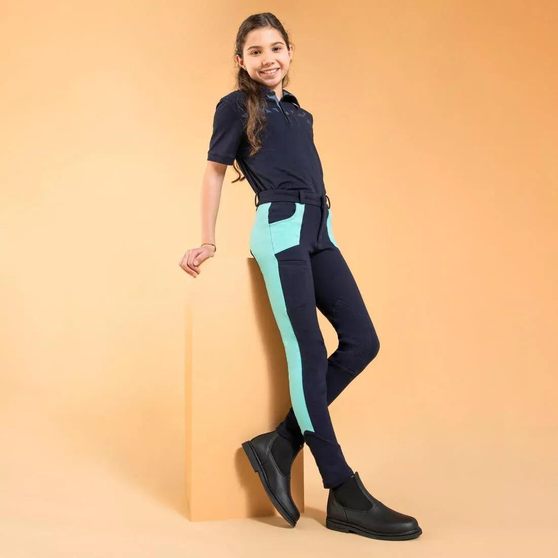 Kids Horse Riding Jodhpurs - 120, Blue, , large image number 11