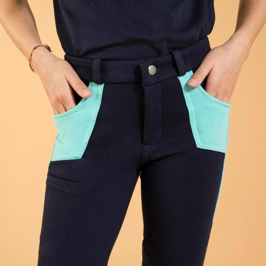 Kids Horse Riding Jodhpurs - 120, Blue, , large image number 12