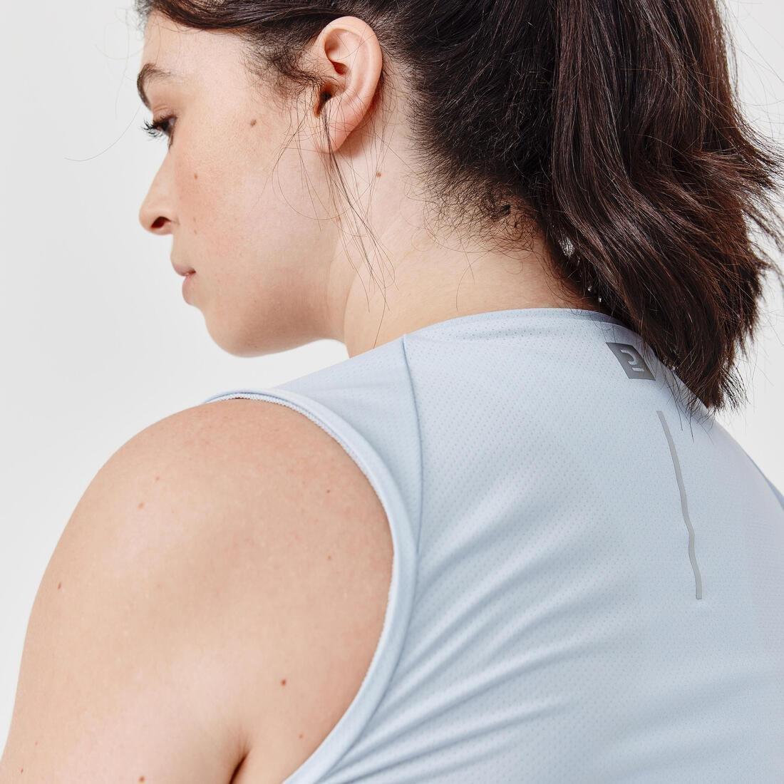 Womens Breathable Running Tank Top - Dry, Blue, No Color, large image number 14