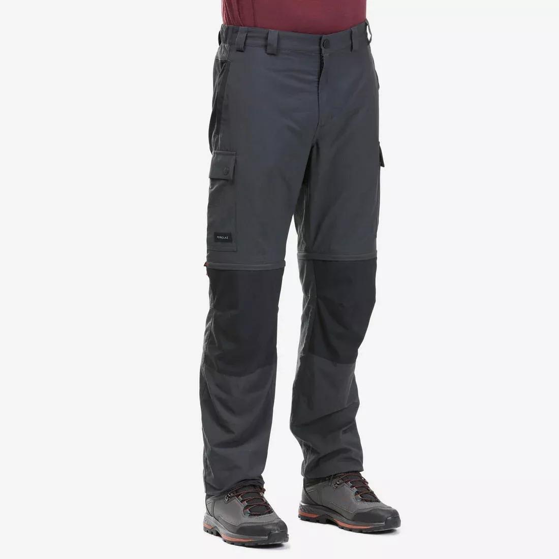 FORCLAZ - Mens Modular And Durable Mountain Trekking Trousers - Mt100, Grey