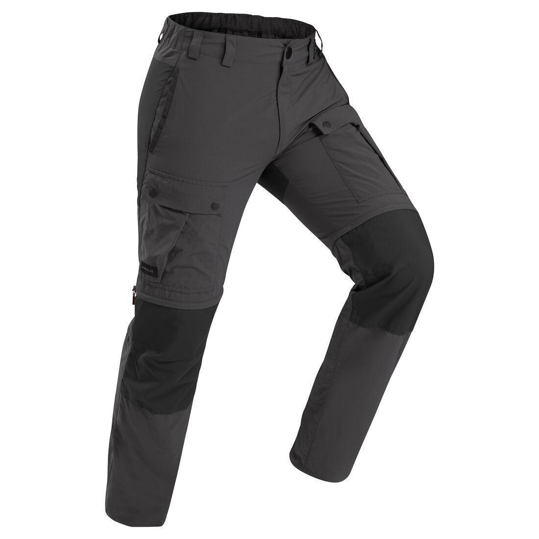 FORCLAZ - Mens Modular And Durable Mountain Trekking Trousers - Mt100, Grey