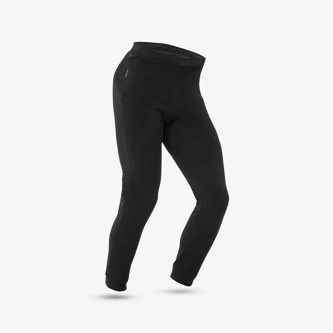 BLACK Men's Fleece Hiking Tights - MH100 Hood, , large image number 1