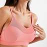 DOMYOS - Womens Light Support Fitness Sports Bra - 140, Pink