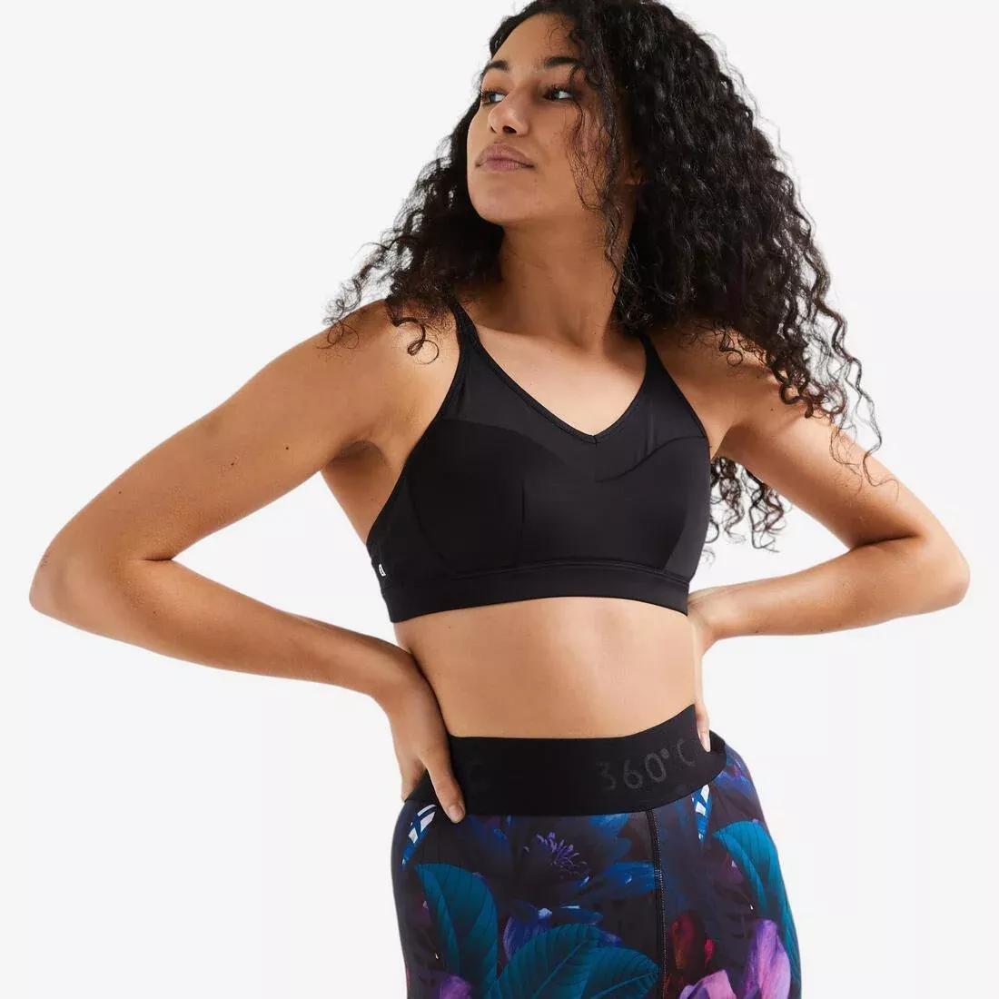 Womens Light Support Fitness Sports Bra - 140, Black, 5401_000, medium