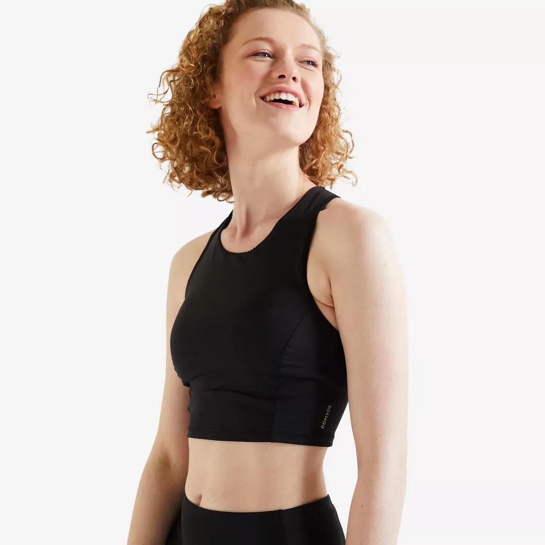 Women Medium Support Crop Top, Blue, No Color, large image number 6