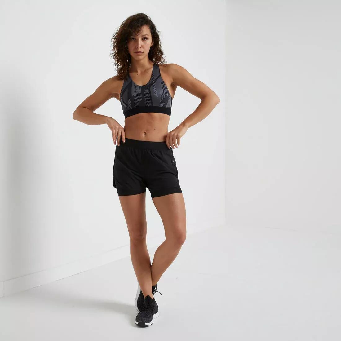 Womens Medium Support Fitness Bra - 500, Navy, , large image number 6