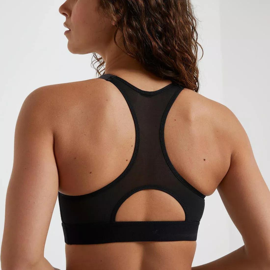 Womens Medium Support Fitness Bra - 500, Navy, , large image number 8