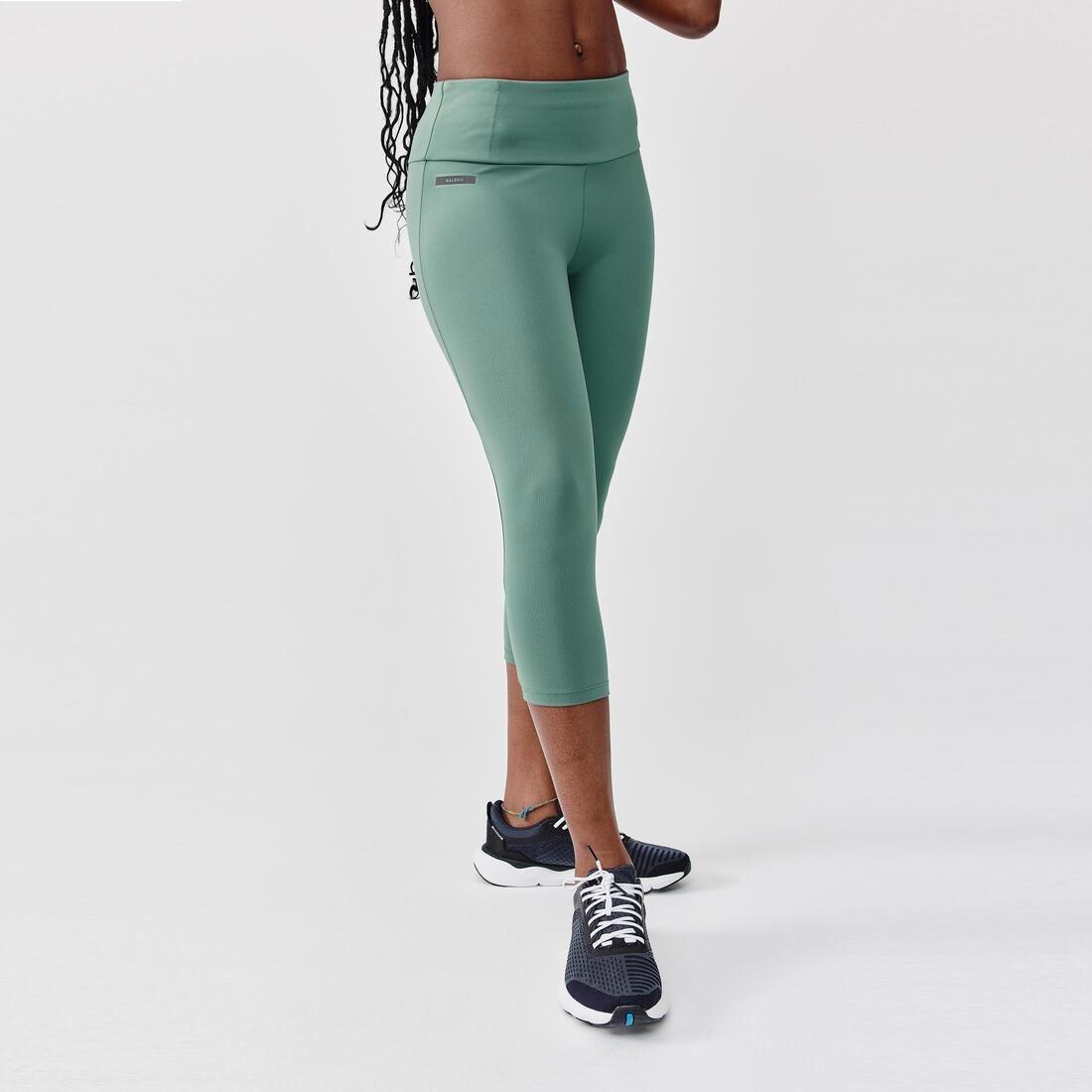 KALENJI Short Running Leggings Support Green Azadea Qatar