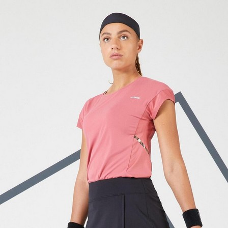ARTENGO - Women Dry Crew Neck Soft Tennis T-Shirt Dry 500, Pink