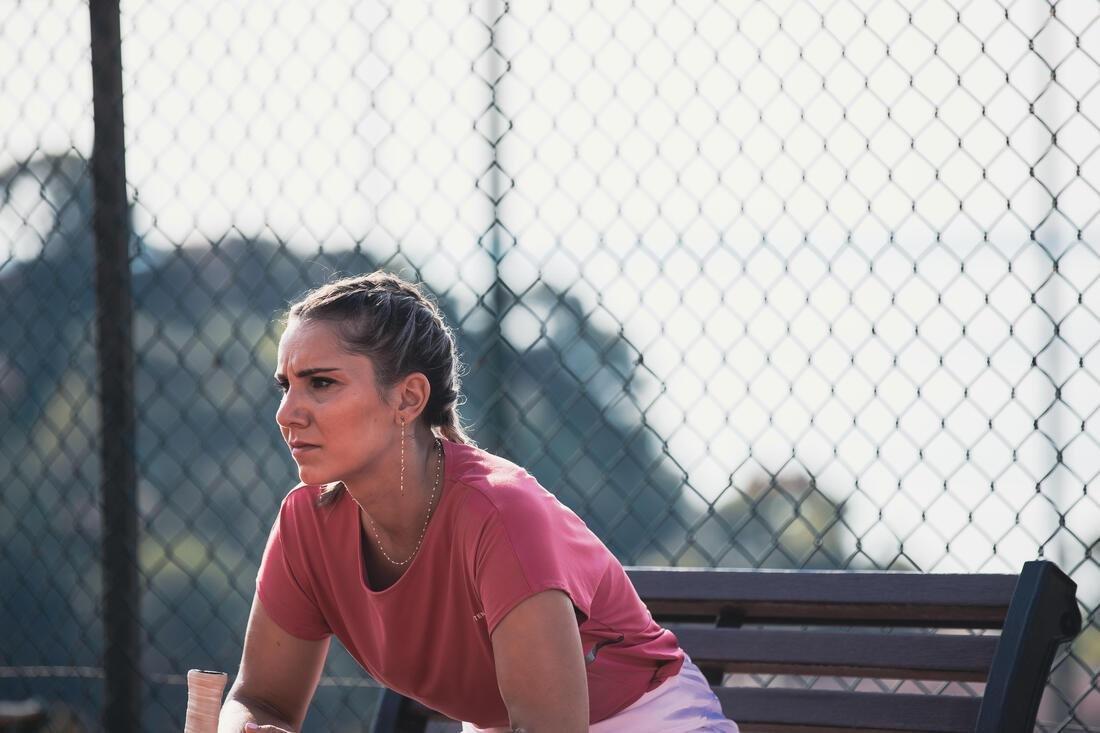 Women Dry Crew Neck Soft Tennis T-Shirt - Dry 500, Pink, No Color, large image number 2