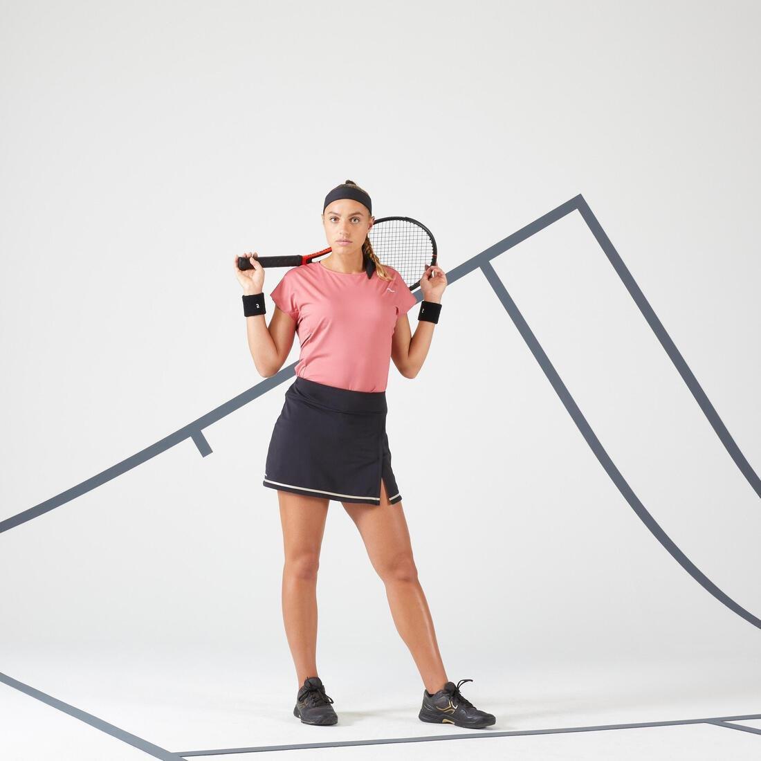 Women Dry Crew Neck Soft Tennis T-Shirt - Dry 500, Pink, No Color, large image number 12