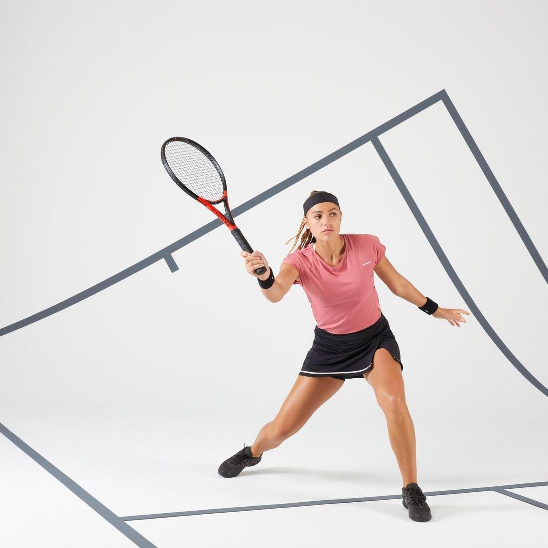 Women Dry Crew Neck Soft Tennis T-Shirt - Dry 500, Pink, No Color, large image number 13