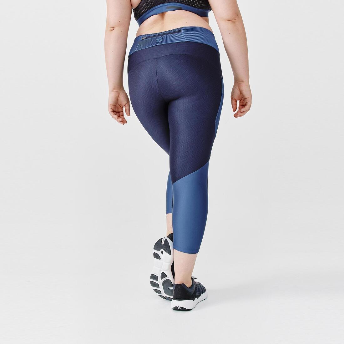 Womens Breathable Short Running Leggings - Dry+ Feel, Blue, , large image number 0