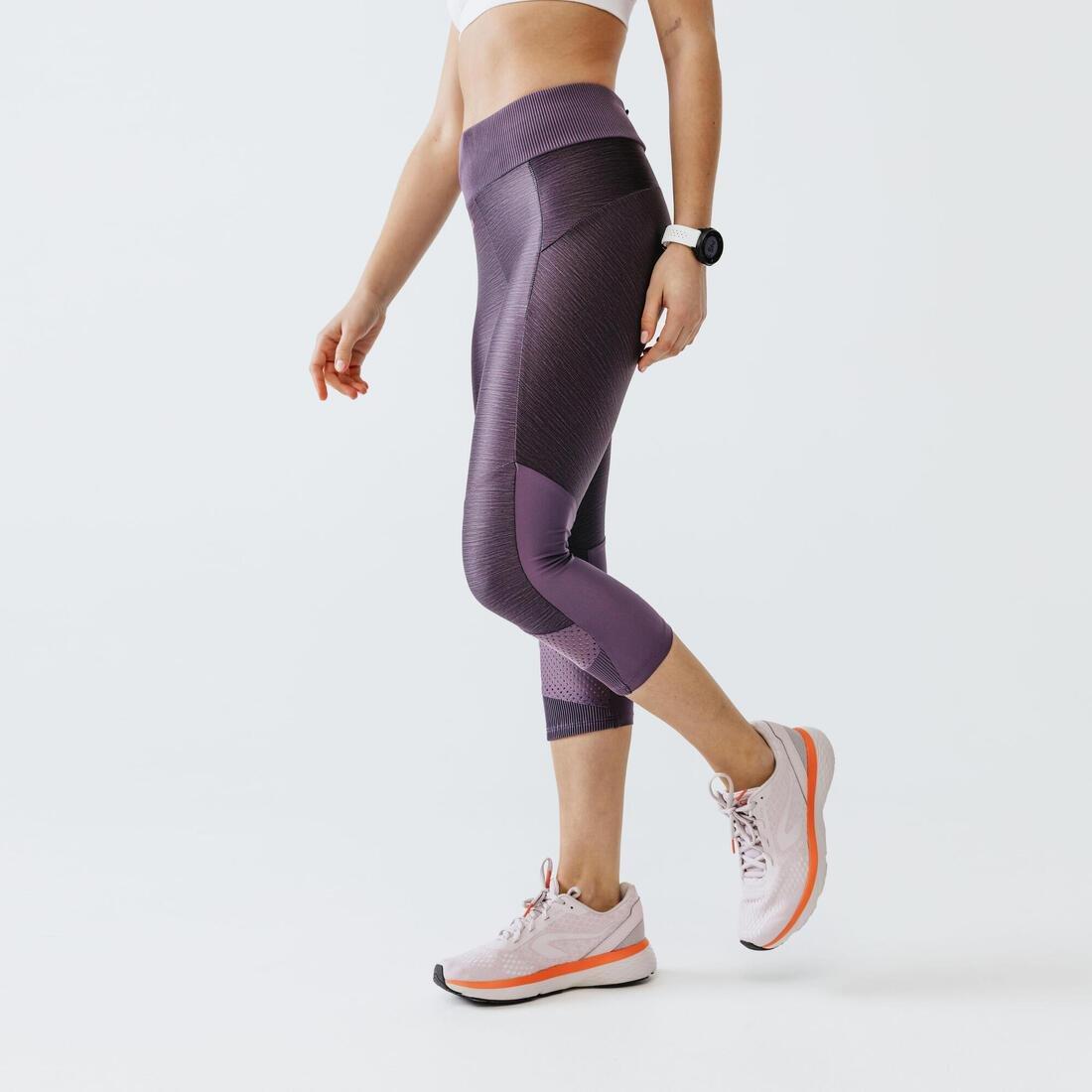 Womens Breathable Short Running Leggings - Dry+ Feel, Blue, , large image number 3
