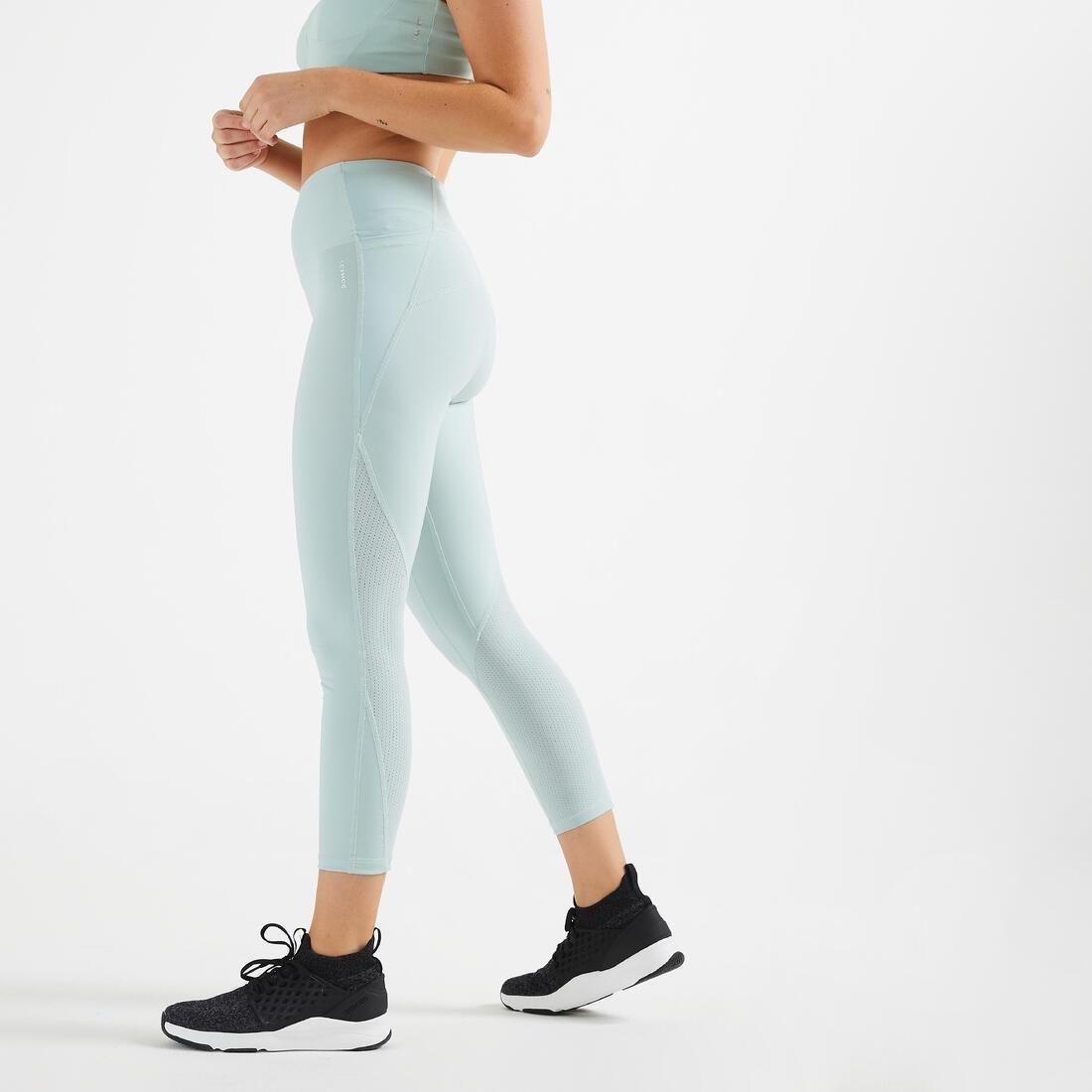 Fitness Short Shaping High-Waist Leggings, Green, , large image number 0