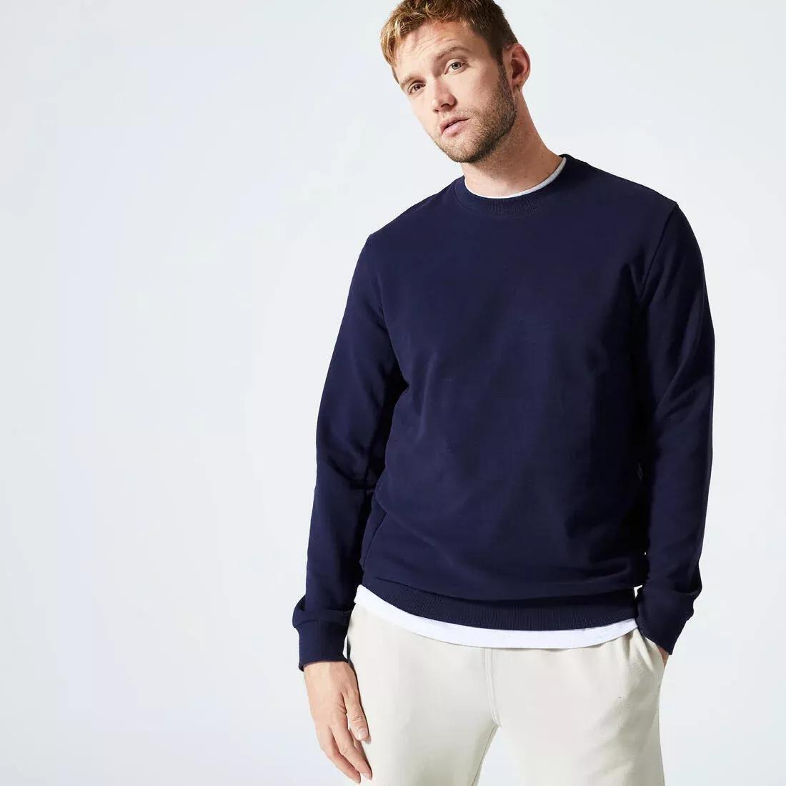 Men Fitness Sweatshirt 100, Blue, , large image number 0