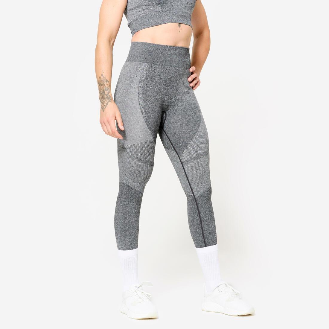 women High-Waisted Seamless Fitness Leggings With Phone Pocket, grey, , large image number 0