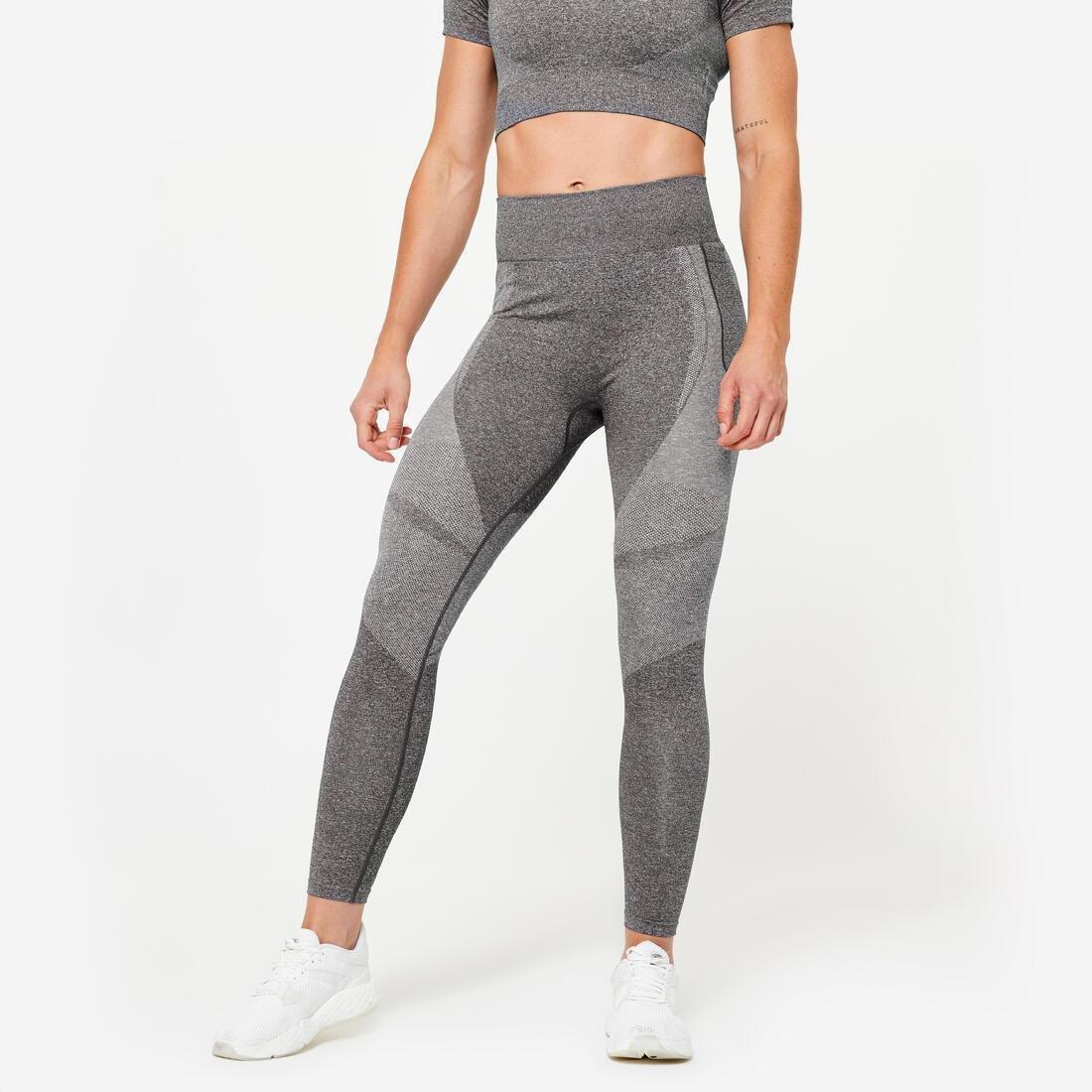 women High-Waisted Seamless Fitness Leggings With Phone Pocket, grey, , large image number 2