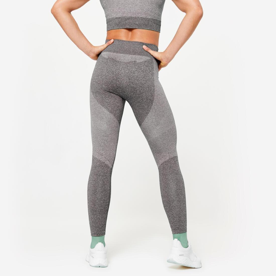 women High-Waisted Seamless Fitness Leggings With Phone Pocket, grey, , large image number 12