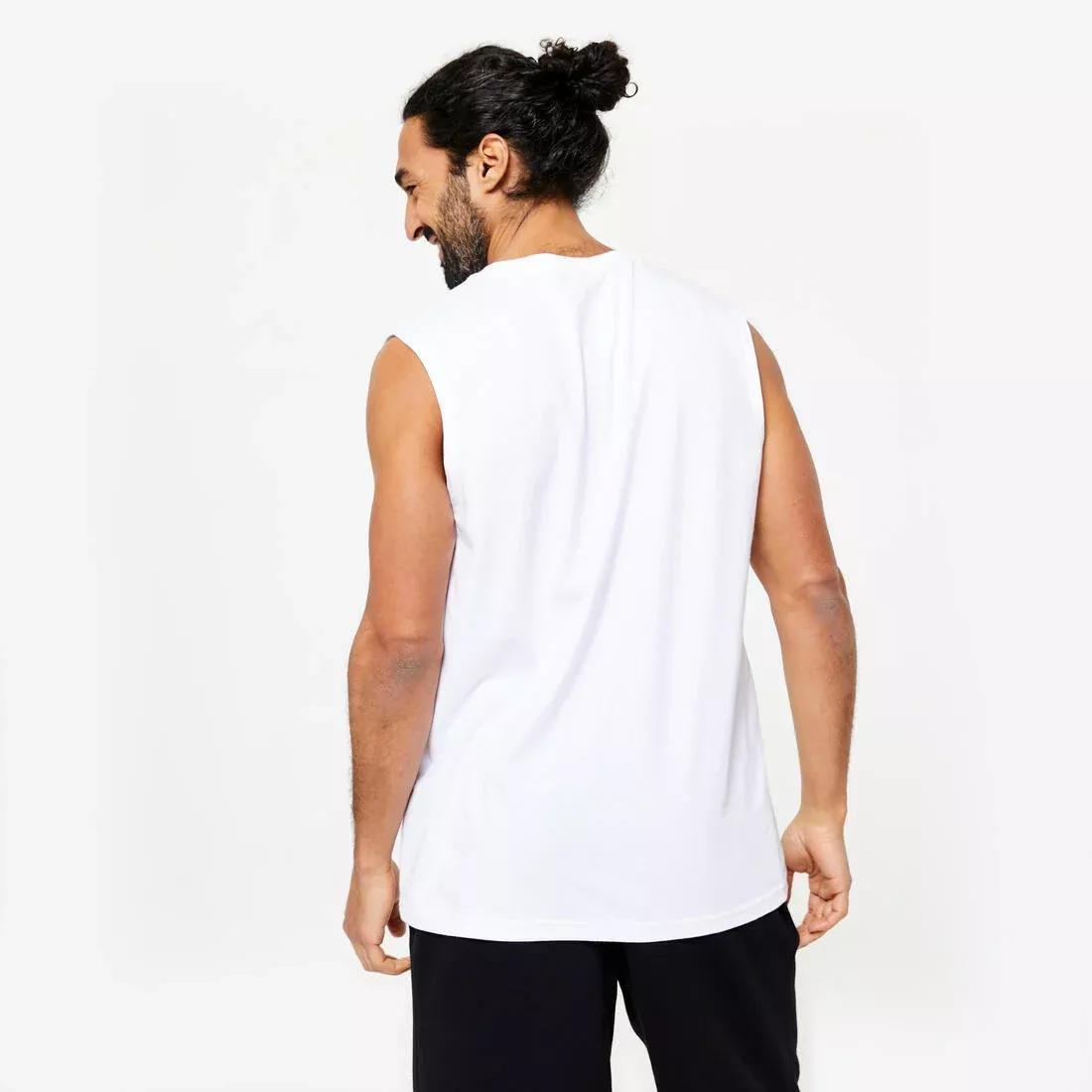 Men Fitness Stretchy Tank Top - 500, Black, , large image number 2
