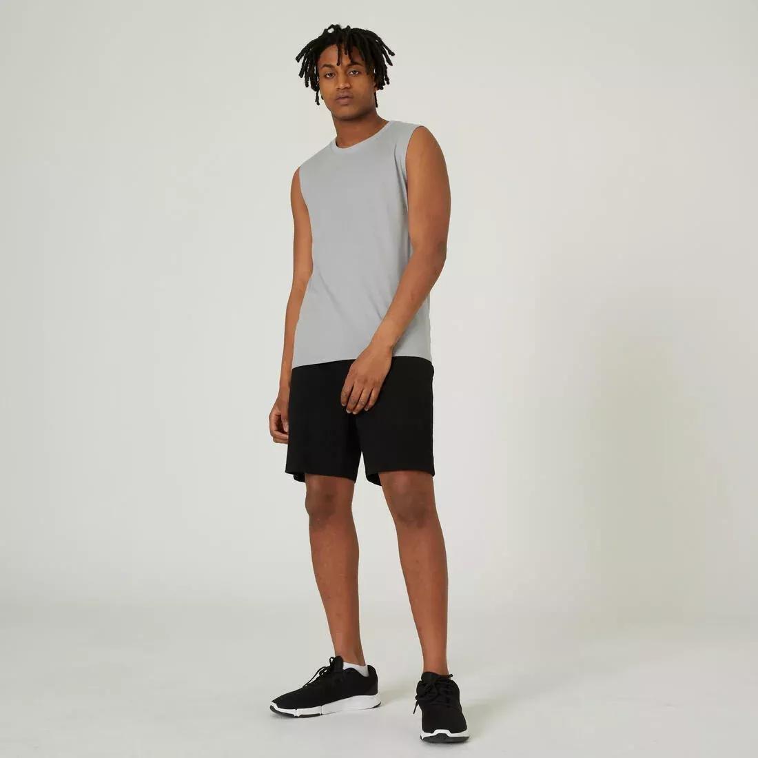 Men Fitness Stretchy Tank Top - 500, Black, , large image number 5